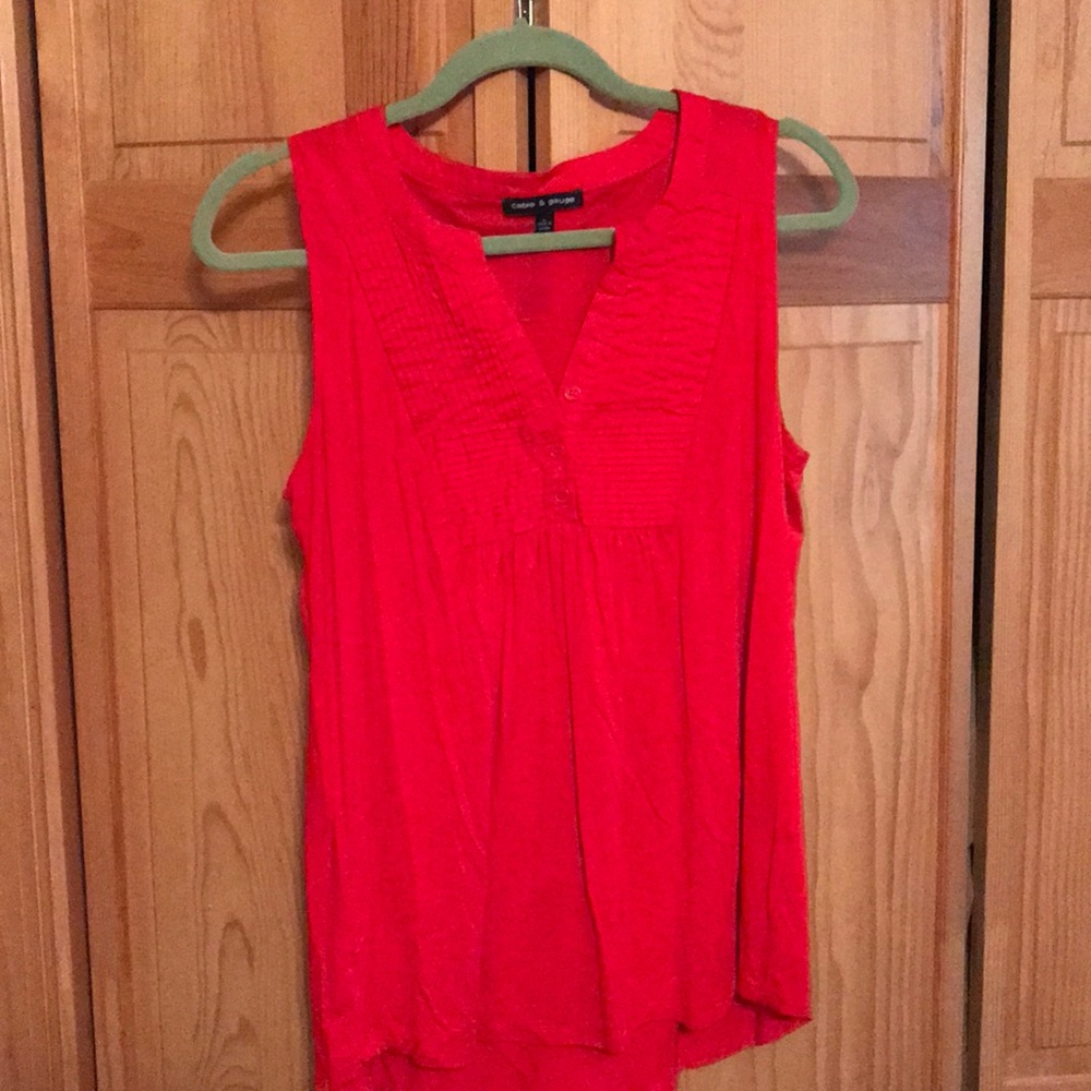 Red Sleeveless Blouse